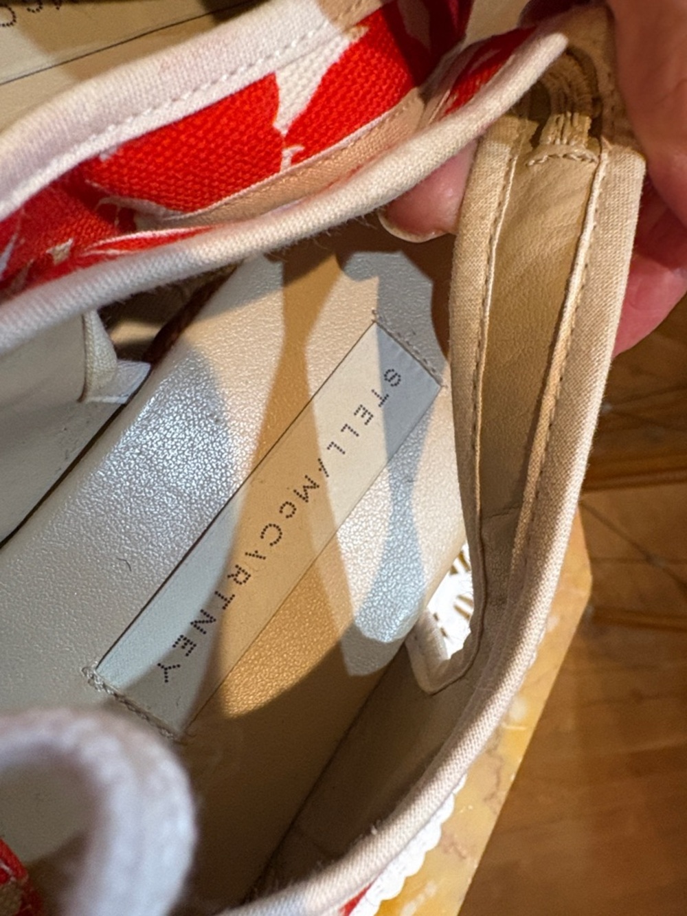 STELLA McCARTHY Red & Ivory Canvas Espadrille Lace-Up Shoes - Picture 10 of 11